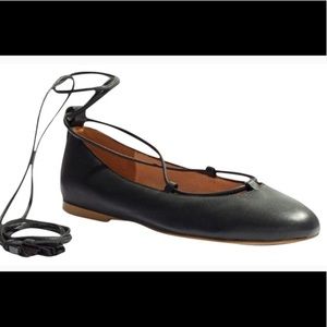 Madewell Inga leather lace up flat